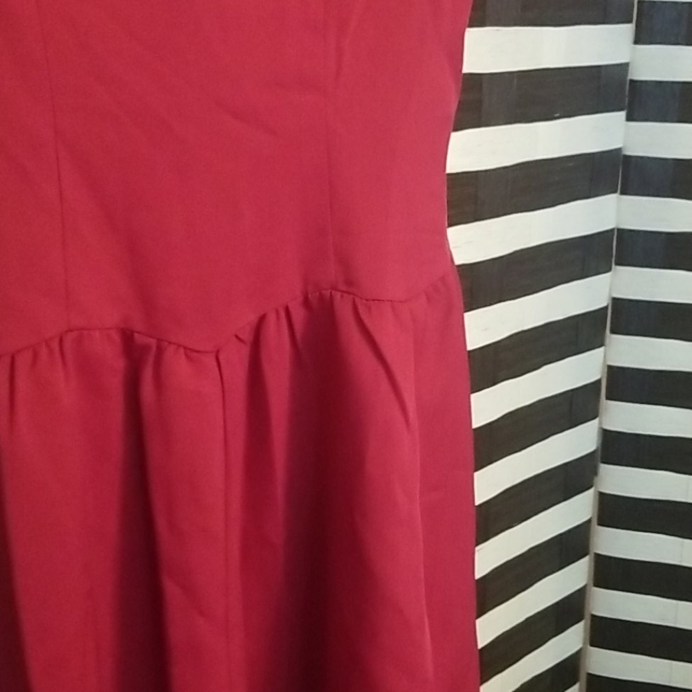 Lindy Bop Vintage-Inspired Dark Red/Burgundy Fit & Flare Dress - Picture 4 of 5